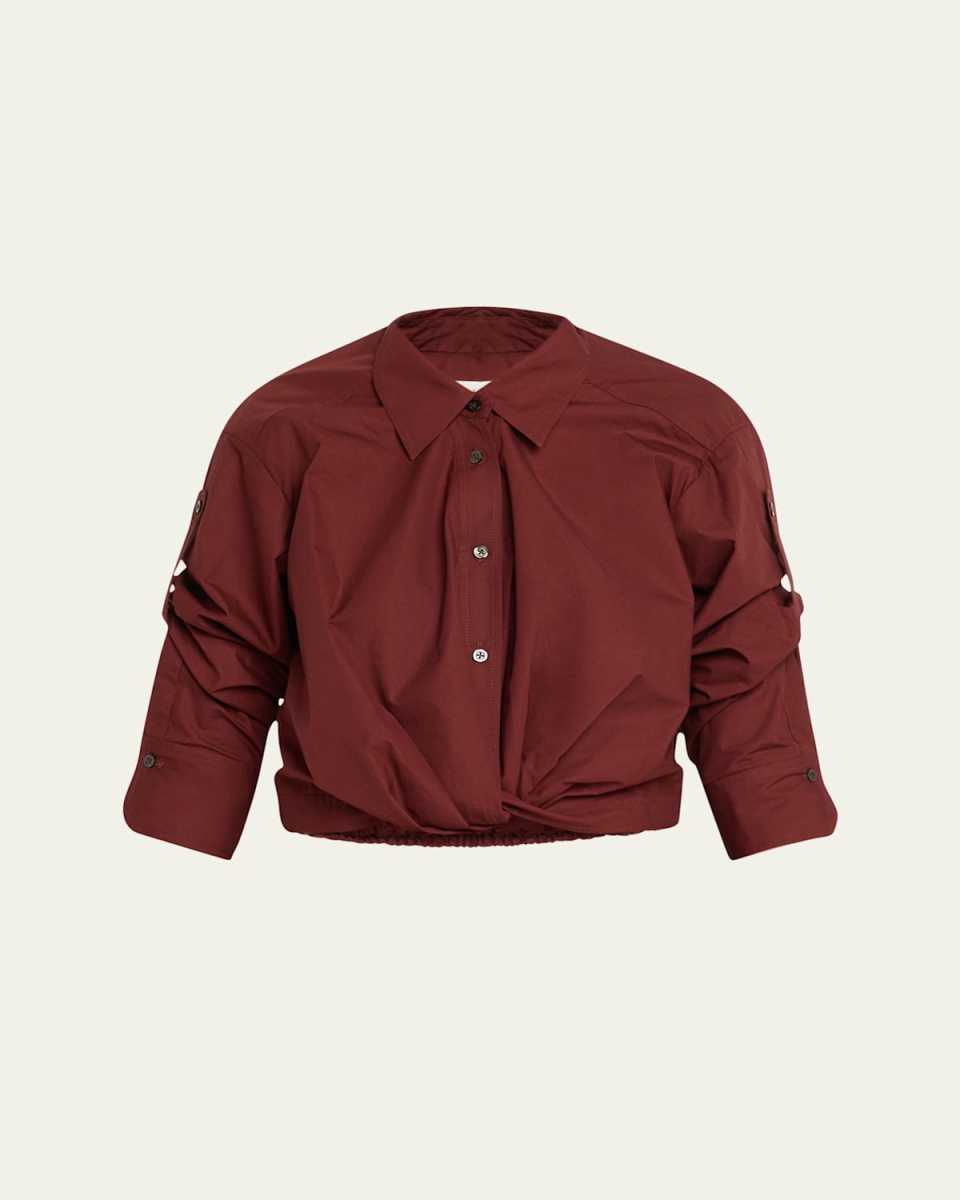 Leo Gathered Button-Front Top